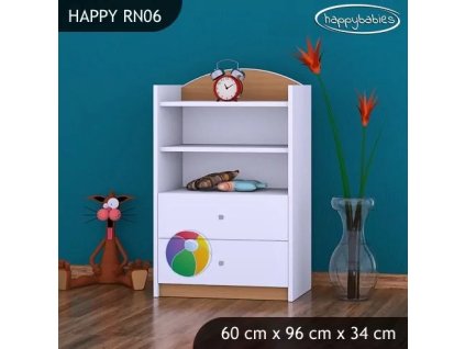 Regál Happy RN06 - slon s balónkem (Barva bílá)