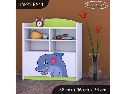 Regál Happy RN11 - delfín (Barva bílá)