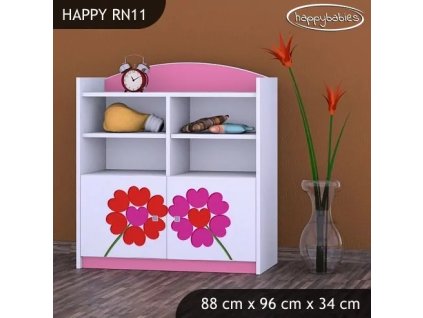 Regál Happy RN11 - dva květy (Barva bílá)