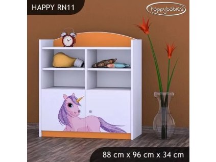 Regál Happy RN11 - jednorožec (Barva bílá)