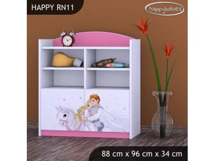 Regál Happy RN11 - princ na bílém koni (Barva bílá)