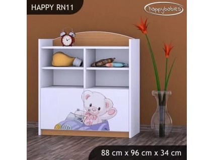 Regál Happy RN11 - medvídek v autě (Barva bílá)