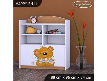 Regál Happy RN11 - medvídek s kyticí (Barva bílá)