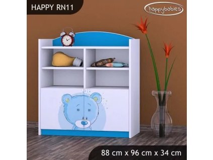 Regál Happy RN11 -modrý medvídek (Barva bílá)