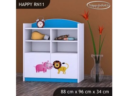 Regál Happy RN11 - veselý zvěřinec (Barva bílá)