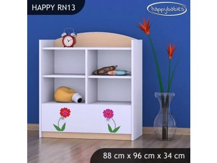 Regál Happy RN13 - dva květy (Barva bílá)