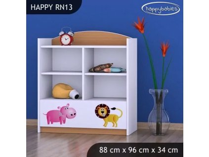 Regál Happy RN13 - veselý zvěřinec (Barva bílá)