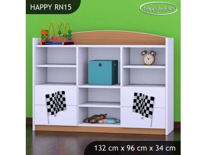 Regál Happy RN15 - auto s vlajkou (Barva bílá)