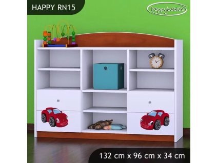 Regál Happy RN15 - pohádkové auto (Barva bílá)