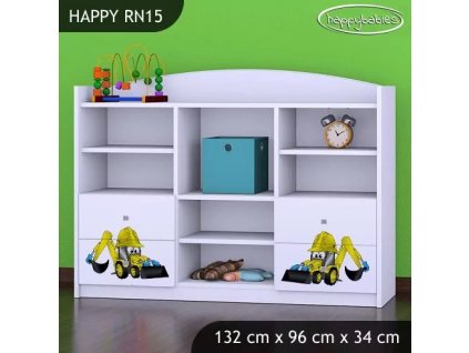 Regál Happy RN15 - bagr (Barva bílá)