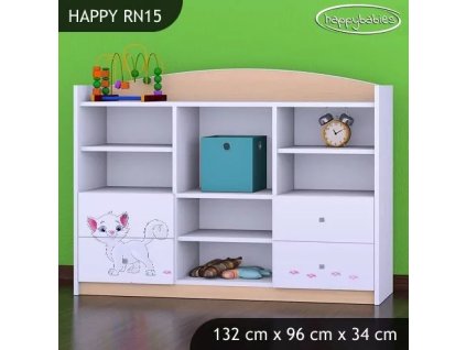 Regál Happy RN15 - bílá kočička (Barva bílá)