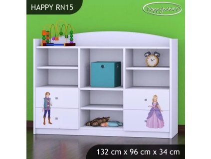 Regál Happy RN15 - princ a princezna (Barva bílá)