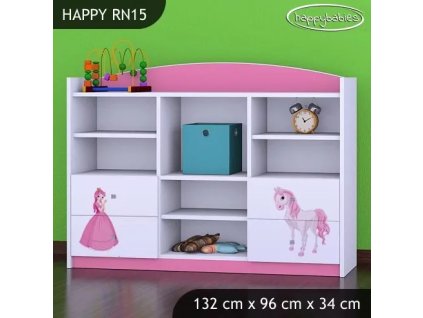 Regál Happy RN15 - princezna s koníkem (Barva bílá)