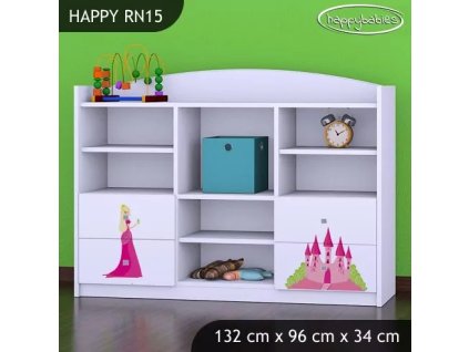 Regál Happy RN15 - princezna se zámkem (Barva bílá)