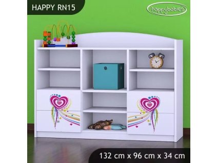 Regál Happy RN15 - pejsek a srdce (Barva bílá)
