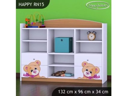 Regál Happy RN15 - medvídek s mašlí (Barva bílá)