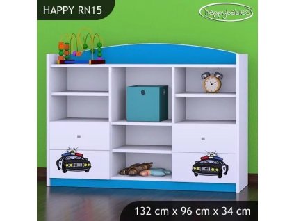 Regál Happy RN15 - policie (Barva bílá)