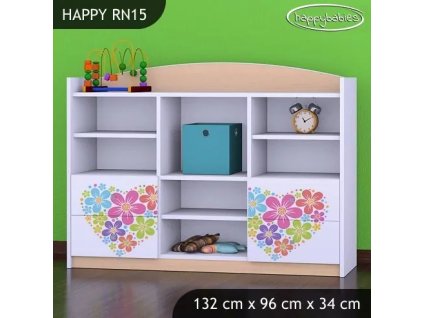 Regál Happy RN15 - srdce z květů (Barva bílá)
