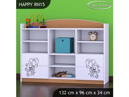 Regál Happy RN15 - šťastný medvídek (Barva bílá)