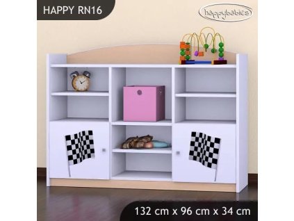 Regál Happy RN16 - auto s vlajkou (Barva bílá)