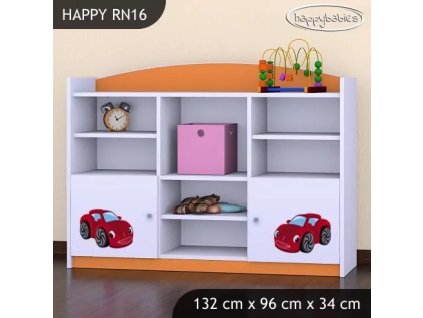 Regál Happy RN16 - pohádkové auto (Barva bílá)