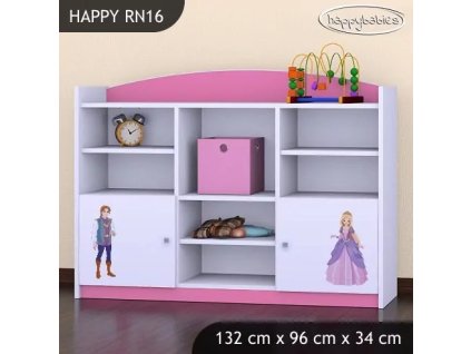 Regál Happy RN16 -  princ a princezna (Barva bílá)