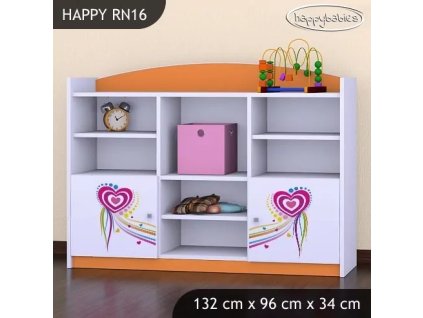 Regál Happy RN16 -  pejsek a srdce (Barva bílá)