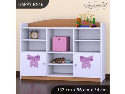 Regál Happy RN16 -  pejsek s mašlí (Barva bílá)