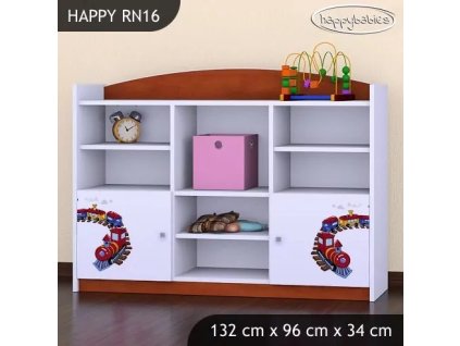 Regál Happy RN16 -  vláček (Barva bílá)