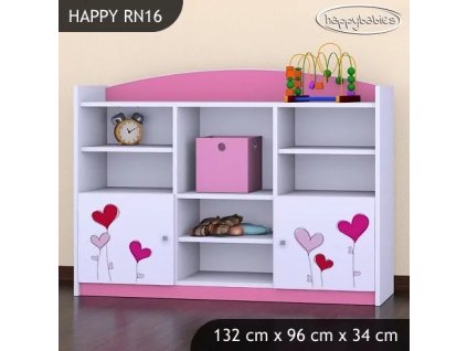 Regál Happy RN16 -  srdíčka (Barva bílá)