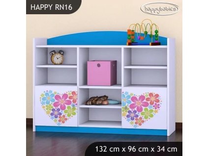Regál Happy RN16 -  srdce z květů (Barva bílá)