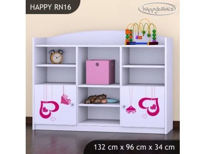 Regál Happy RN16 - padající srdce (Barva bílá)