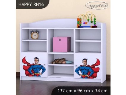 Regál Happy RN16 - superman (Barva bílá)