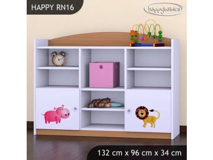 Regál Happy RN16 - veselý zvěřinec (Barva bílá)