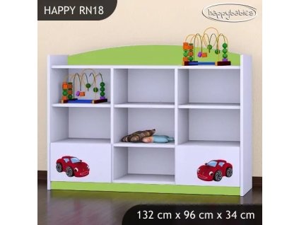 Regál Happy RN18 - pohádkové auto (Barva bílá)