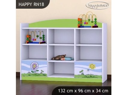 Regál Happy RN18 - motýl s květinou (Barva bílá)