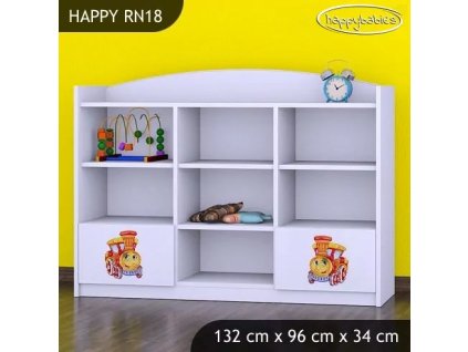 Regál Happy RN18 - lokomotiva (Barva bílá)