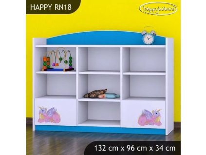 Regál Happy RN18 - růžový dráček (Barva bílá)