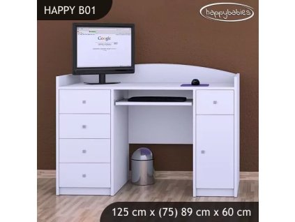 Psací stůl Happy B01 - bez motivu (Barva bílá)