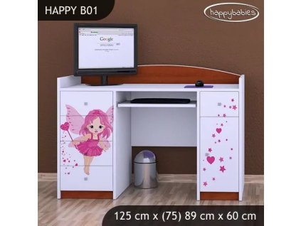 Psací stůl Happy B01 - čarodějka (Barva bílá)