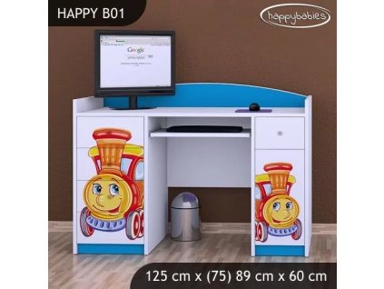 Psací stůl Happy B01 - lokomotiva (Barva bílá)