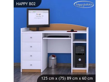 Psací stůl Happy B02 - bez motivu (Barva bílá)