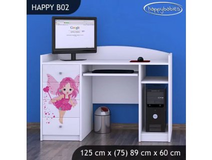 Psací stůl Happy B02 - čarodějka (Barva bílá)