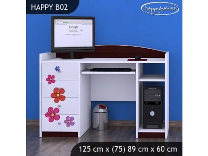 Psací stůl Happy B02 - delfín (Barva bílá)