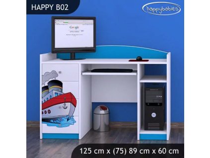 Psací stůl Happy B02 - velká loď (Barva bílá)