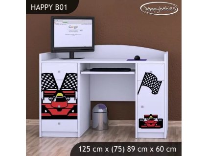 Psací stůl Happy B02 - ferrari (Barva bílá)