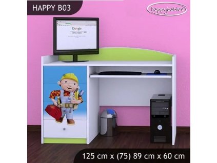 Psací stůl Happy B03 - bořek stavitel (Barva bílá)