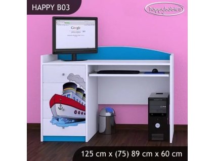 Psací stůl Happy B03 -velká loď (Barva bílá)