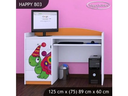 Psací stůl Happy B03 -   barevný želvík (Barva bílá)