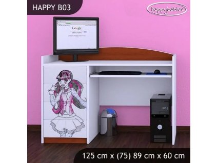 Psací stůl Happy B03 - monster toralei (Barva bílá)